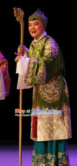 Chinese Traditional Peking Opera Laodan Dame Wang Costumes Wujiapo Apparels Elderly Female Garment and Headwear