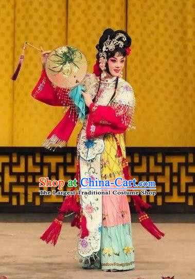 Chinese Traditional Peking Opera Xiaodan Apparels Costumes Matchmaker Garment Servant Girl Dress and Headdress