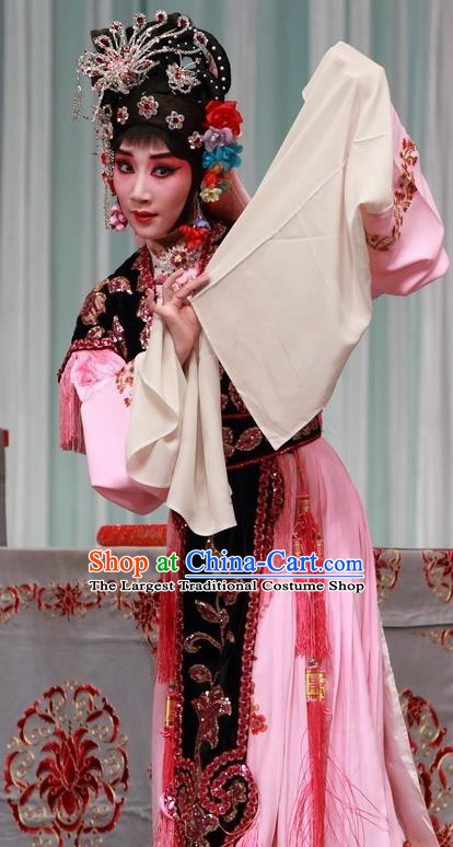 Chinese Traditional Peking Opera Young Actress Apparels Costumes Matchmaker Xiao Dan Garment Hong Niang Dress and Headwear