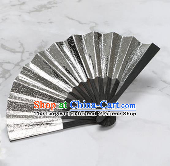 Chinese Traditional Little Argent Paper Fans Handmade Accordion Classical Dance Folding Fan