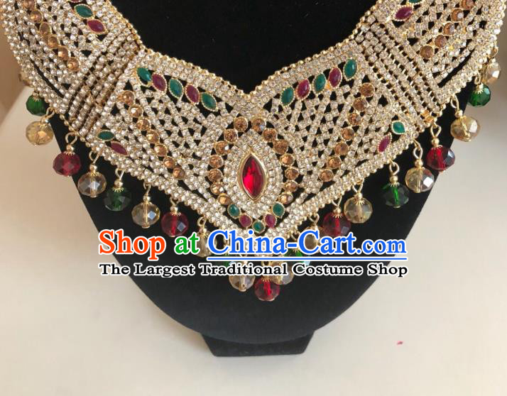 Indian Court Traditional Wedding Colorful Beads Necklace Asian India Bride Jewelry Accessories for Women