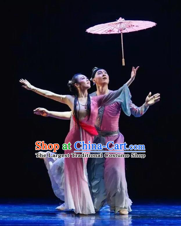 Chinese Traditional Dance San Yuan Lilac Dress Classical Dance Stage Performance Costume for Women