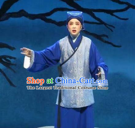 Chinese Yue Opera Merchant Qian Youliang Garment Costumes and Headwear Shaoxing Opera Xiaosheng Young Male Apparels