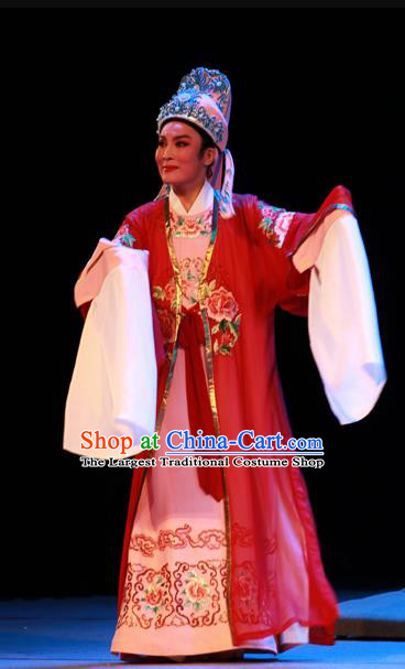 Chinese Yue Opera Niche Garment Costumes and Headwear Shaoxing Opera Xiaosheng Young Male Apparels Scholar Robe