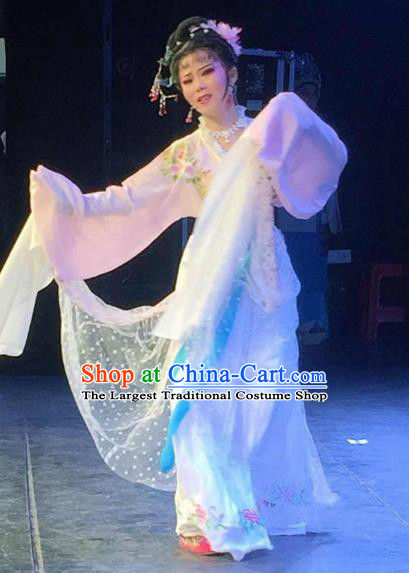 Chinese Shaoxing Opera Hua Tan Costumes and Headpieces Yue Opera Actress Hanfu Dress Noble Lady Rui Lan Garment Apparels