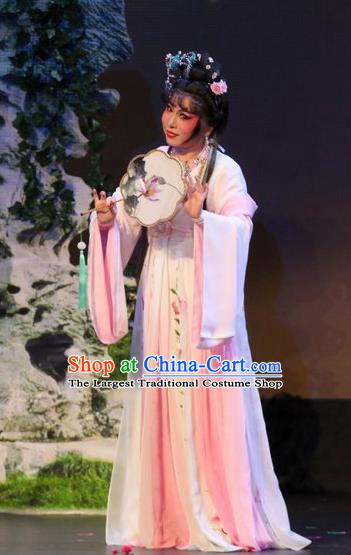 Chinese Shaoxing Opera Actress Huo Xiaoyu Dress Garment and Hair Accessories The Purple Hairpin Yue Opera Hua Tan Costumes Apparels