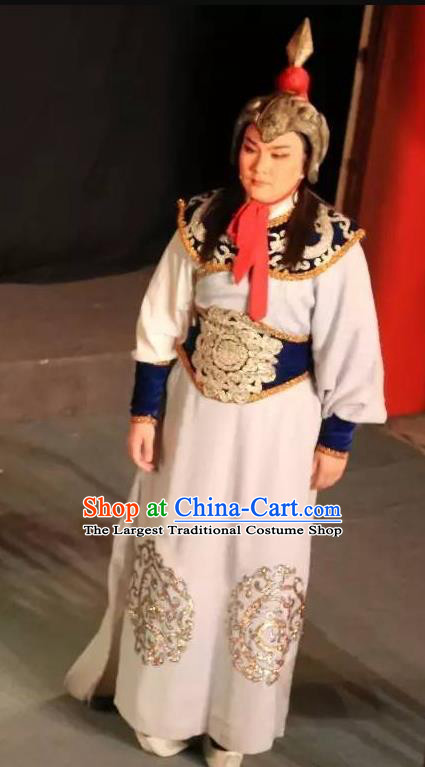 Chinese Yue Opera Wusheng Baihua River Apparels Costumes and Headwear Shaoxing Opera Martial Male General Garment