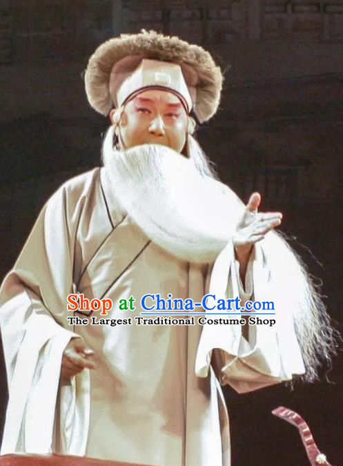 Chinese Classical Kun Opera Old Men Costumes The Palace of Eternal Youth Apparels Peking Opera Elderly Male Garment and Hat