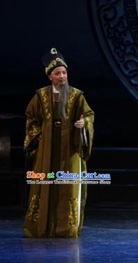 The Love of Maritime Silk Road Chinese Yue Opera Laosheng Costumes and Headwear Shaoxing Opera Garment Elderly Male Apparels