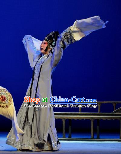 The Purple Hairpin Chinese Kun Opera Tsing Yi Actress Costumes Peking Opera Hua Tan Garment Apparels Huo Xiaoyu Dress and Hair Accessories