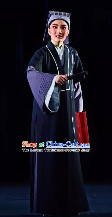 Chinese Yue Opera Xiao Xiao Chun Yu Niche Zhang Zhichen Costumes and Headwear Shaoxing Opera Apparels Young Male Garment