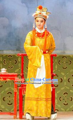 Hua Zhong Jun Zi Chinese Yue Opera Young Male Apparels and Headwear Shaoxing Opera Eunuch Garment Costumes