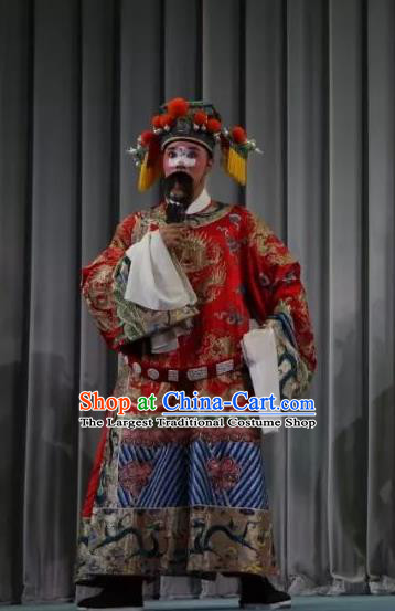 Bai Sui Gua Shuai Chinese Yue Opera Clown Male Apparels and Headwear Shaoxing Opera Chou Role Garment Costumes