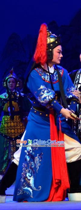 Mrs Dayi Chinese Yue Opera General Yue Lin Garment Costumes and Headwear Shaoxing Opera Martial Male Young Man Apparels