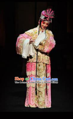 Chinese Kun Opera Diva Princess Yao Fang Pink Dress Costumes and Headdress Nan Ke Dream Kunqu Opera Hua Tan Garment Apparels