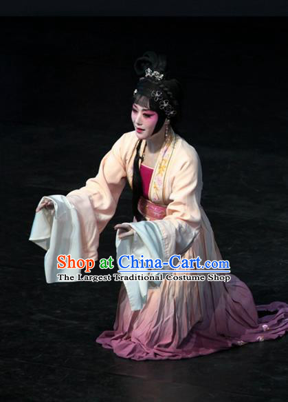 Chinese Kun Opera Young Lady Apparels Costumes and Headpieces Dream of Red Mansions Kunqu Opera Servant Girl Jin Chuan Dress Garment