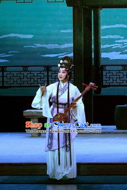 Chinese Kun Opera Young Female Apparels Costumes and Headpieces the Legend of Washing the Silk Gauze Kunqu Opera Distress Maiden Dress Garment