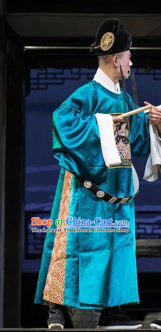 the Legend of Washing the Silk Gauze Chinese Kun Opera County Magistrate Apparels Garment Costumes and Headwear Kunqu Opera Chou Role Clothing