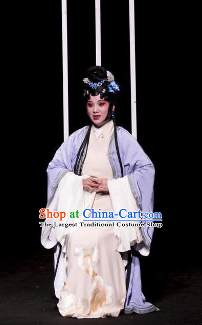 Chinese Kun Opera Young Lady Apparels Costumes and Headpieces Romance Juliet Kunqu Opera Hua Tan Diva Dress Garment