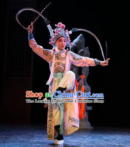 Chinese Kun Opera Wusheng Tu An Gu Costumes and Headwear Kunqu Opera Young Male Garment Takefu Apparels