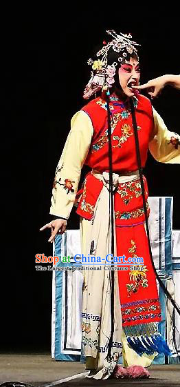 Traditional Chinese Kun Opera Young Lady Costumes and Headdress The Legend of Hairpin Kunqu Opera Xiaodan Garment Maidservant Apparels