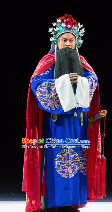 Chinese Kun Opera Elderly Male Continue the Pipa Costumes and Headwear Kunqu Opera Laosheng Garment Apparels