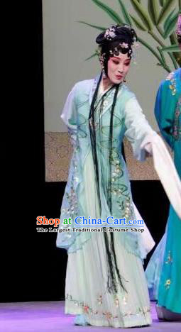 Chinese Kun Opera Young Female Actress Costumes Apparels and Headpieces Before The Fall Traditional Kunqu Opera Fairy Luo Niang Hua Tan Dress Garment