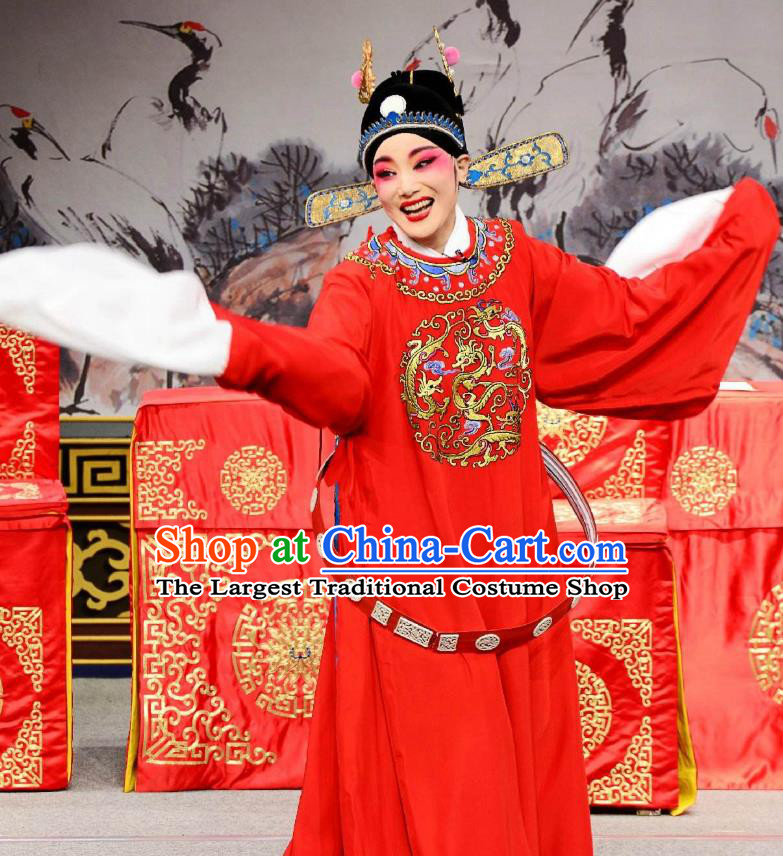 Chinese Huangmei Opera Female Consort Prince Garment Costumes and Headwear An Hui Opera Scholar Li Zhaoting Apparels Clothing