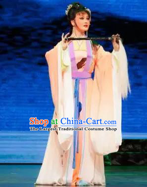 Chinese Huangmei Opera Actress Young Female Apparels Costumes and Headpieces Taibai Drunk Traditional Anhui Opera Dress Taoist Nun Garment