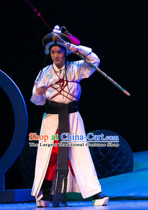 Dream of Red Mansions Chinese Huangmei Opera Takefu Costumes and Headwear Chun Jiang Yue An Hui Opera Martial Male Apparels Clothing