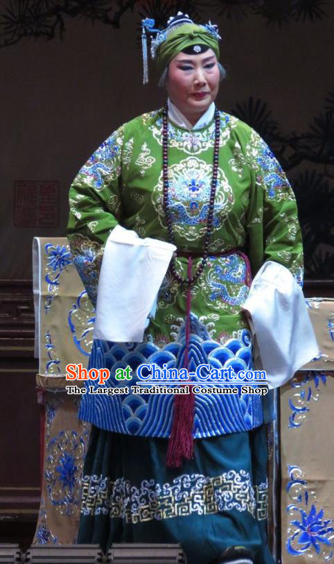 Chinese Ping Opera Laodan Elderly Female Apparels Costumes and Headpieces Jin Yunu Traditional Pingju Opera Dowager Countess Dress Garment