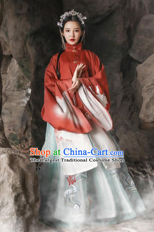 Traditional Chinese Ming Dynasty Royal Princess Hanfu Dress Ancient Noble Lady Apparels Embroidered Historical Costumes