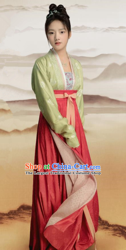 Chinese Ancient Royal Princess Historical Costumes and Headpieces Drama Serenade of Peaceful Joy Song Dynasty Infanta Zhao Huirou Dress Garment