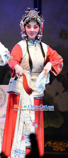 Chinese Ping Opera Xiaodan Apparels Costumes and Headpieces Remember Back to the Cup Traditional Pingju Opera Servant Girl Dress Garment