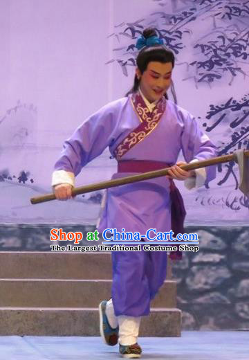 Legend of Love Chinese Ping Opera Xiaosheng Costumes and Headwear Pingju Opera Farmer Apparels Farmer Niu Lang Clothing