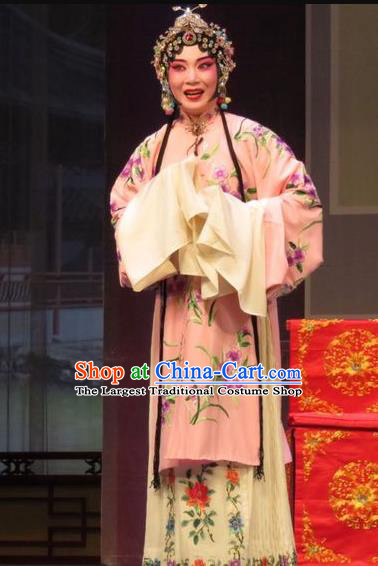 Chinese Ping Opera Diva Apparels Costumes and Headpieces Remember Back to the Cup Traditional Pingju Opera Actress Pink Dress Garment