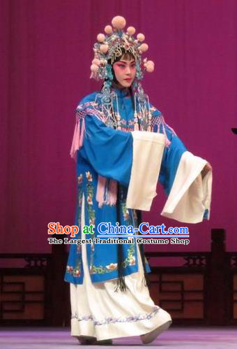 Chinese Ping Opera The Arrogant Princess Apparels Costumes and Headdress Traditional Pingju Opera Diva Dress Garment