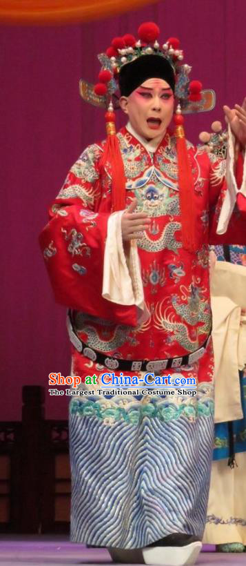 The Arrogant Princess Chinese Ping Opera Noble Childe Guo Ai Costumes and Headwear Pingju Opera Scholar Young Male Apparels Clothing