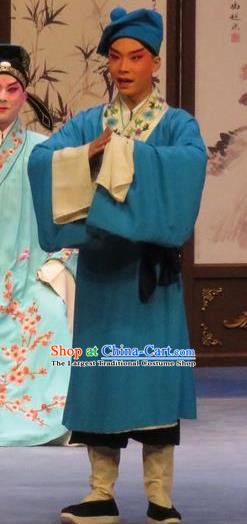 Peach Blossom Temple Chinese Ping Opera Young Man Costumes and Headwear Pingju Opera Servant Apparels Clothing