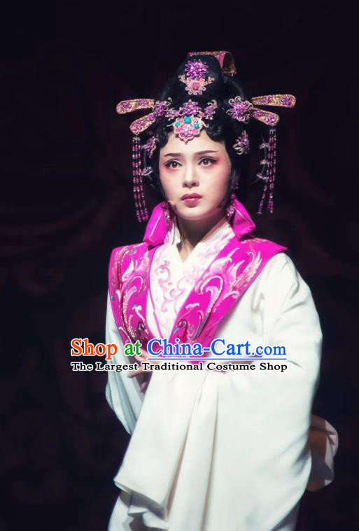 Chinese Shaoxing Opera Princess Huyang Costumes and Hair Jewelry Changle Palace Yue Opera Garment Actress Court Lady Dress Apparels