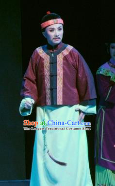 Chinese Yue Opera Qing Dynasty Middle Age Man Costumes and Hat Shaoxing Opera Ban Ba Jan Dao Apparels Garment