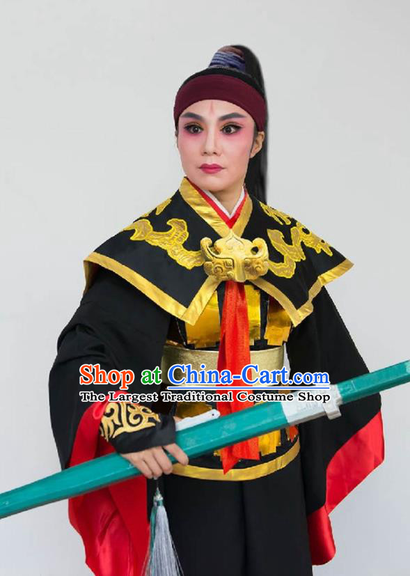 Chinese Yue Opera Yu Beauty Chu King Xiang Yu Apparels Costumes and Headwear Shaoxing Opera Wusheng Takefu Martial Male Garment Clothing