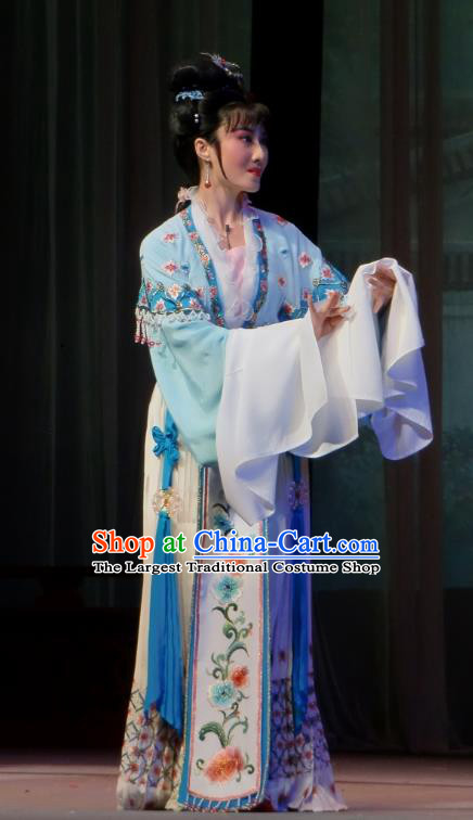 Chinese Shaoxing Opera Rich Female Dress Garment and Headpieces Yue Opera Costumes Emperor and the Village Girl Young Lady Apparels