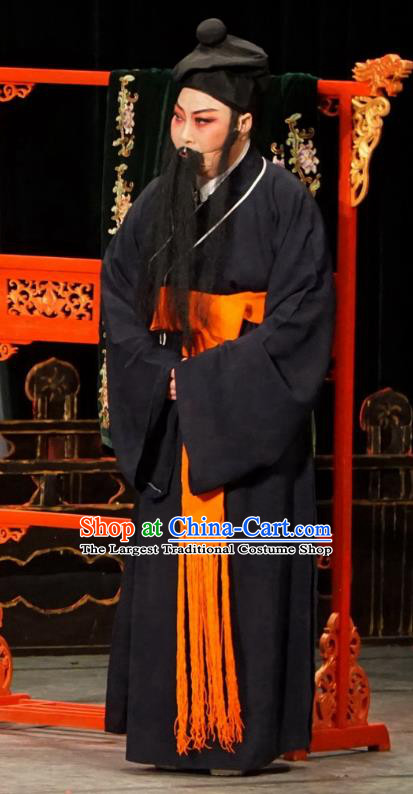 Chinese Yue Opera Elderly Male Golden Palace Refuse Marriage Apparels and Headwear Shaoxing Opera Old Servant Garment Costumes