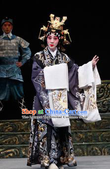 Chinese Beijing Opera Queen Apparels Costumes and Headdress Chun Qiu Er Xu Traditional Peking Opera Young Female Dress Empress Garment