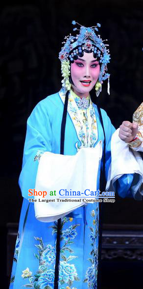 Chinese Beijing Opera Actress Apparels Costumes and Headdress Di Qing Traditional Peking Opera Young Female Dress Countess Garment