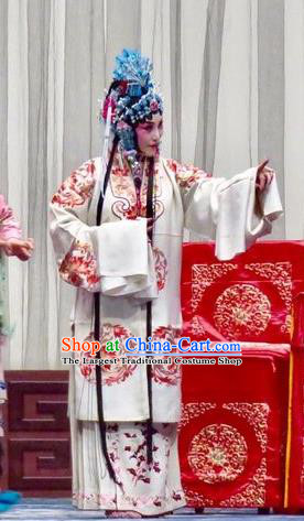 Chinese Ping Opera Princess Liu Jinding Apparels Costumes and Headpieces Traditional Pingju Opera San Kan Yu Mei Diva White Dress Garment