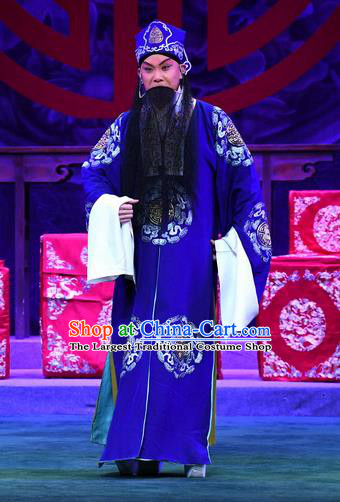 Love of Jade Hairpin Chinese Peking Opera Landlord Garment Costumes and Headwear Beijing Opera Elderly Male Apparels Laosheng Zhao Qixian Clothing