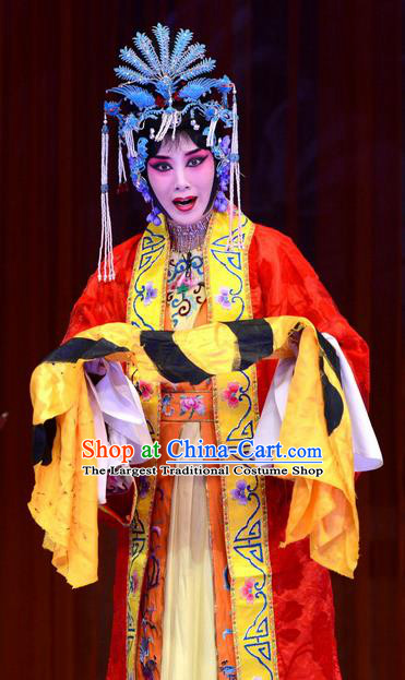 Chinese Ping Opera Noble Consort Liu E Apparels Costumes and Headpieces Traditional Pingju Opera Palm Civet for Prince Court Queen Dress Garment