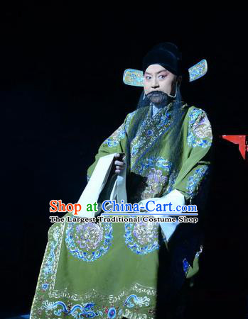 On A Wall and Horse Chinese Peking Opera Minister Pei Xingjian Garment Costumes and Headwear Beijing Opera Old Gentleman Apparels Elderly Man Clothing